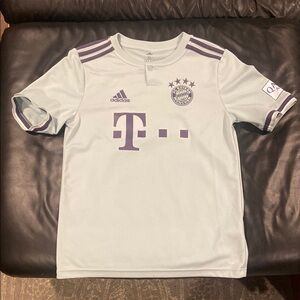 KIDS XL Adidas Mint Green and Purple F.C Bayern Munchen Soccer Training Jersey